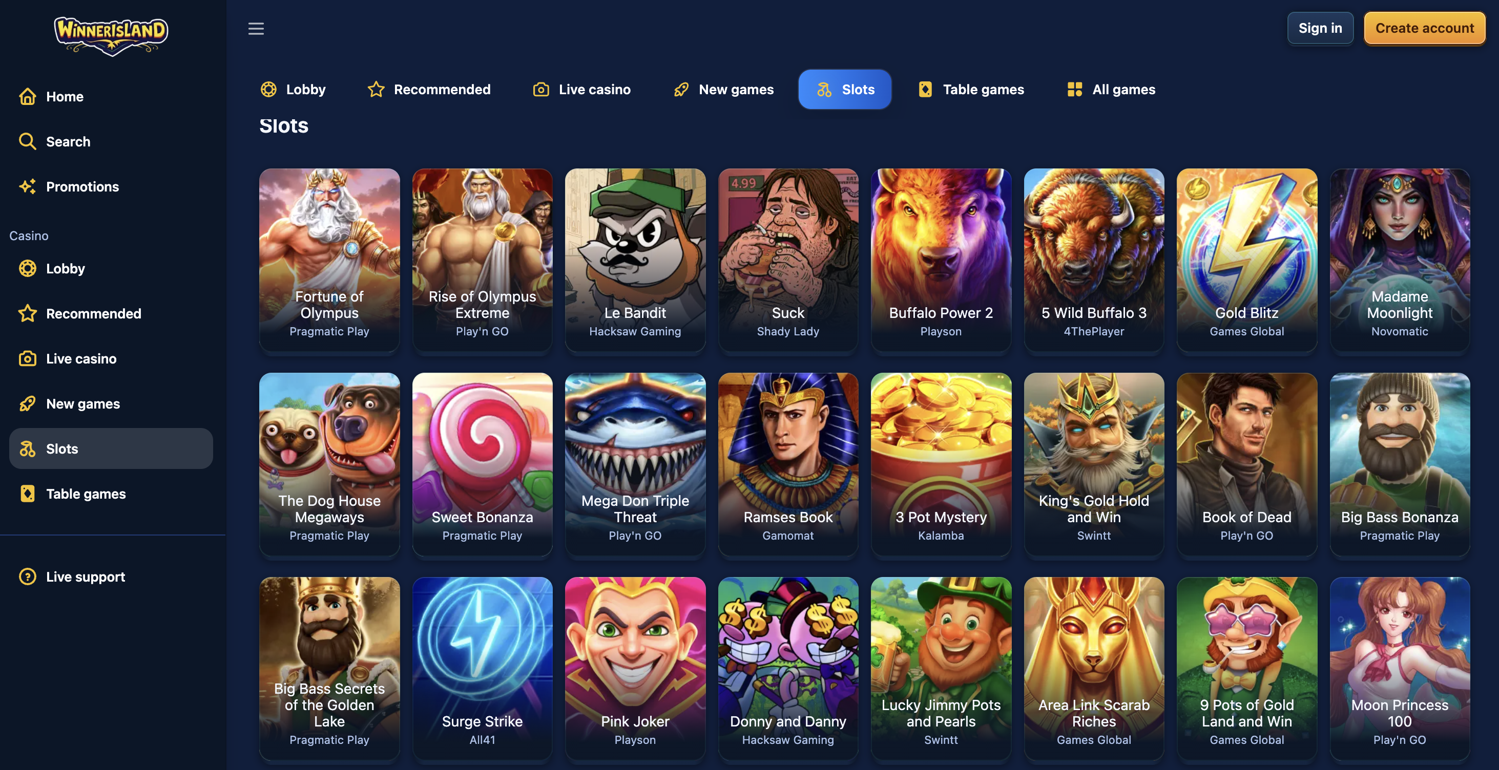 Winner island - Bonus Buy Slot Casino